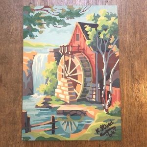 Vintage paint by number 2 pieces